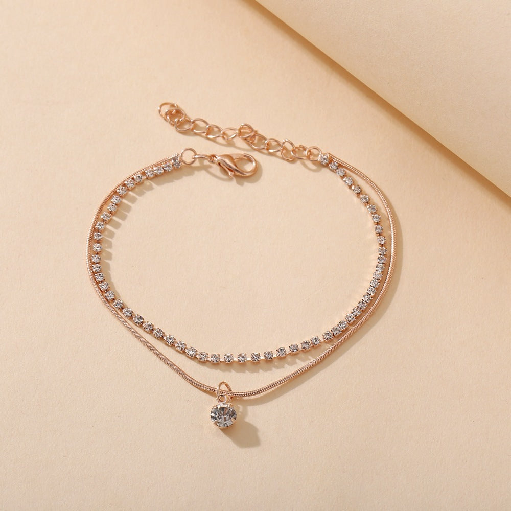 LETAPI Boho Zircon Bead Anklet