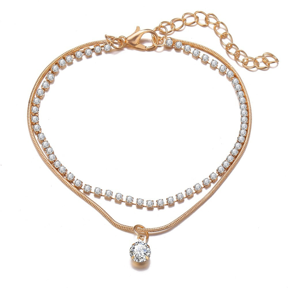 LETAPI Boho Zircon Bead Anklet