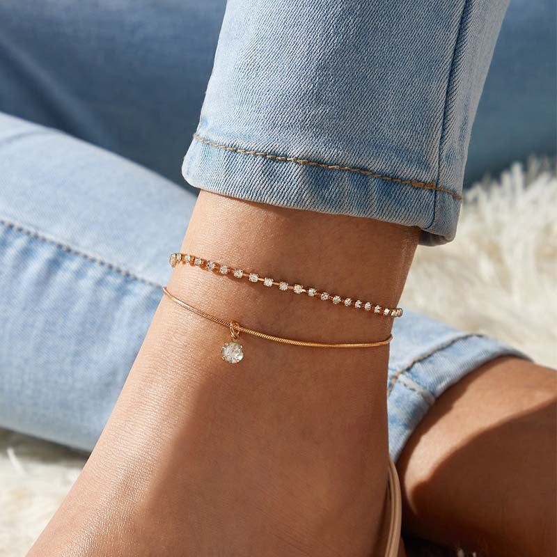 LETAPI Boho Zircon Bead Anklet
