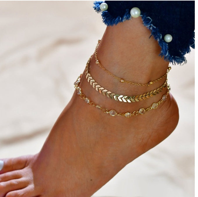 LETAPI Boho Zircon Bead Anklet