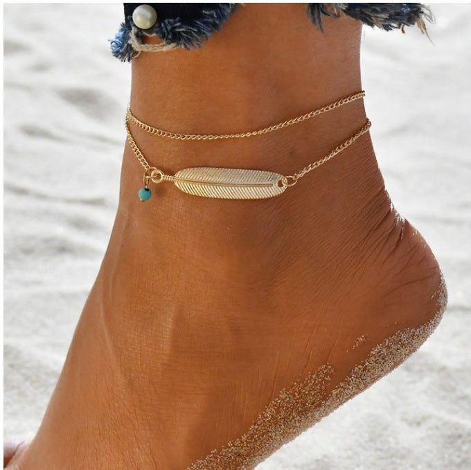 LETAPI Boho Zircon Bead Anklet