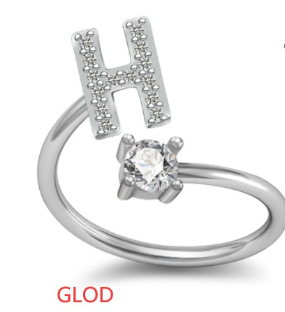 A-Z Letter English Rings Jewelry