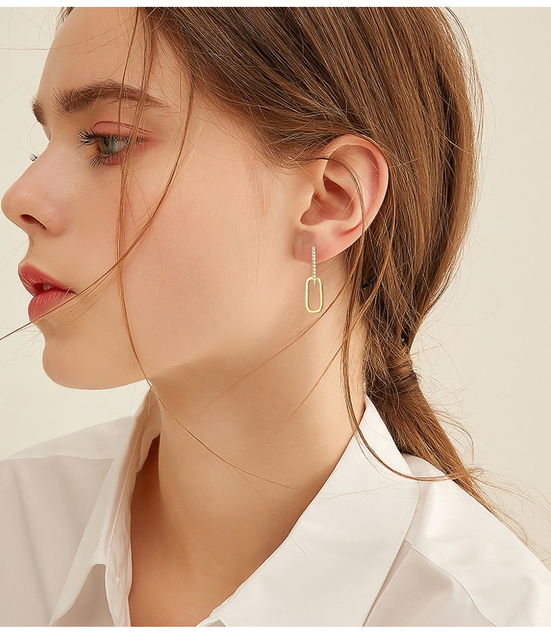 Double Ring Moissanite Earrings Earrings For Women