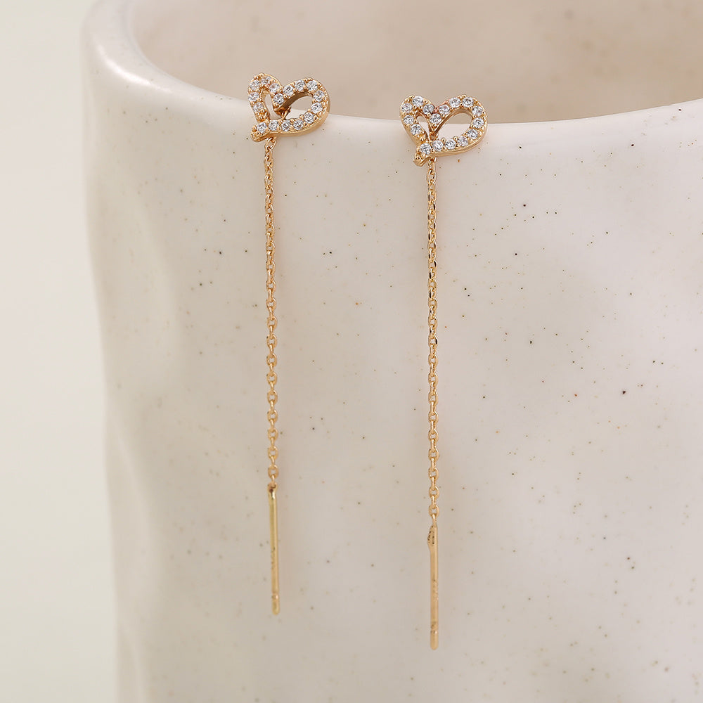 Zircon Tassel Drop Earrings