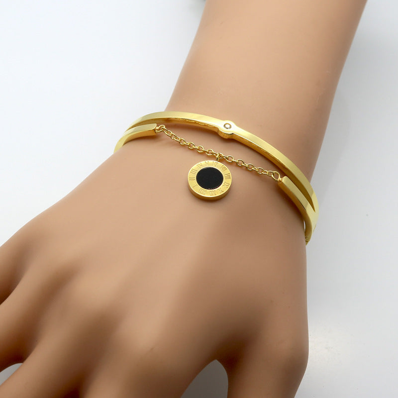Metal Numbers Rome Fringed Bracelets