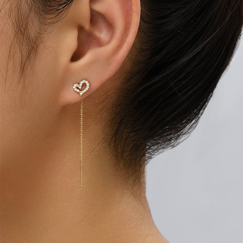 Zircon Tassel Drop Earrings