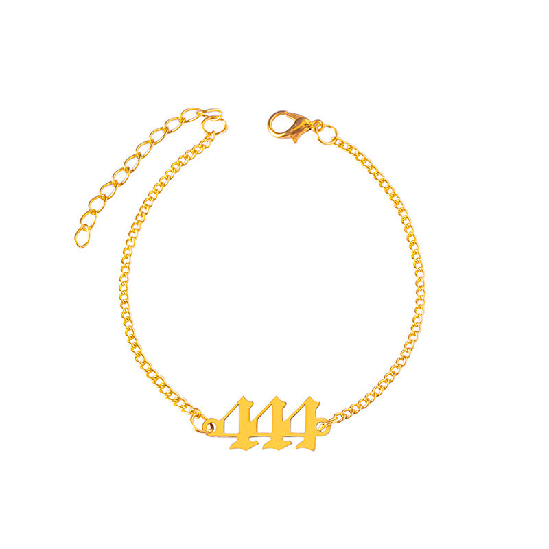 Stainless Steel Number 444 Chain Bracelets