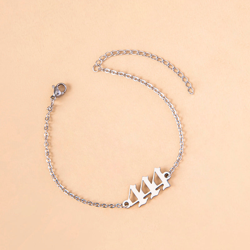 Stainless Steel Number 444 Chain Bracelets