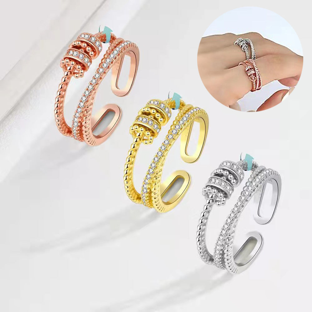 Turnable Anxiety Rings With Bead Relieve Stress