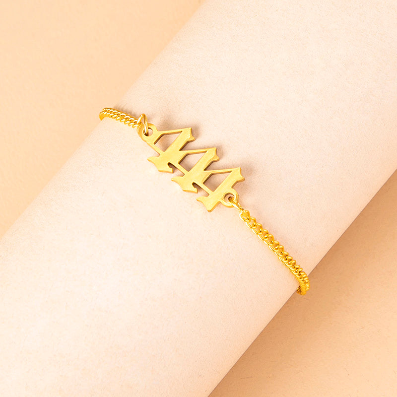 Stainless Steel Number 444 Chain Bracelets