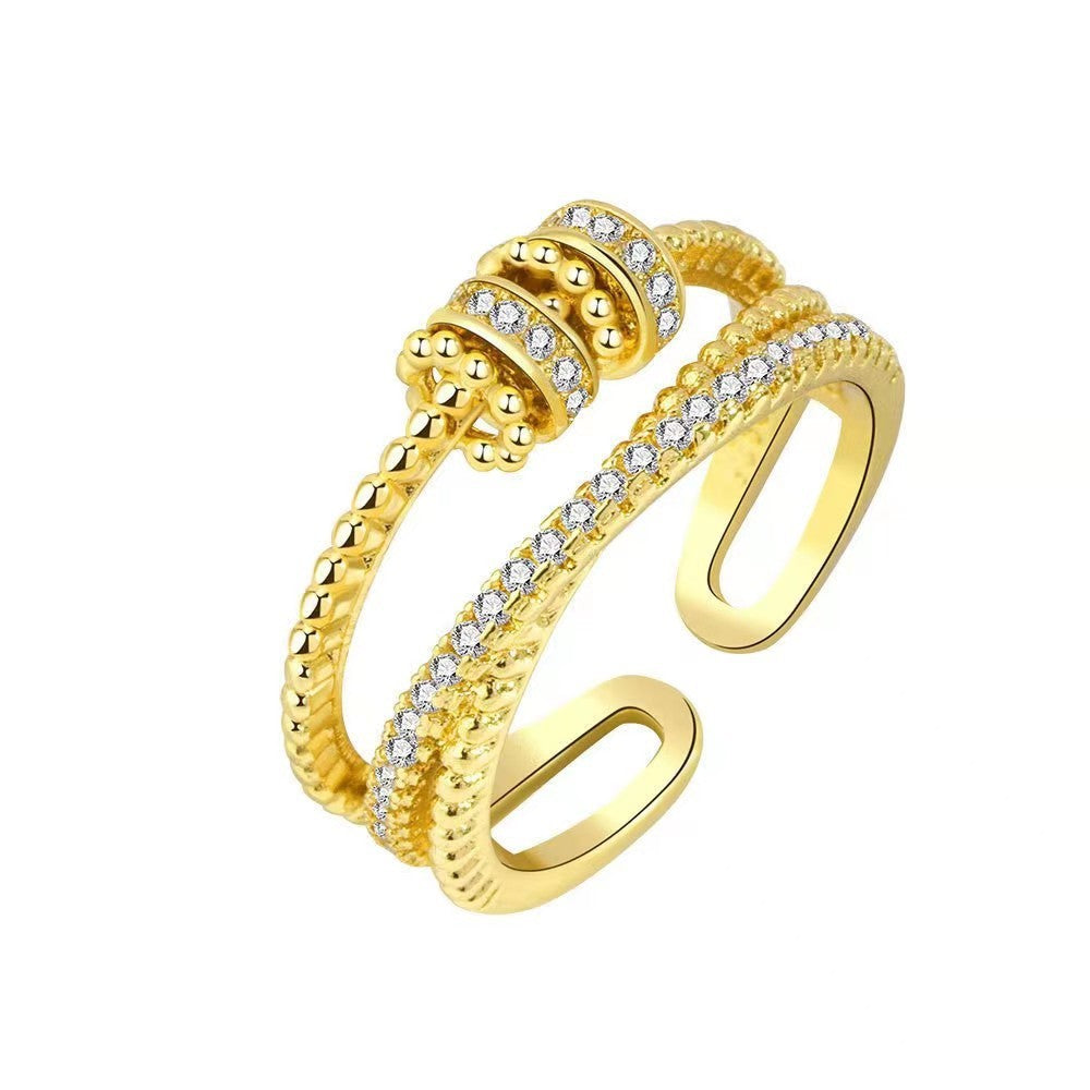 Turnable Anxiety Rings With Bead Relieve Stress