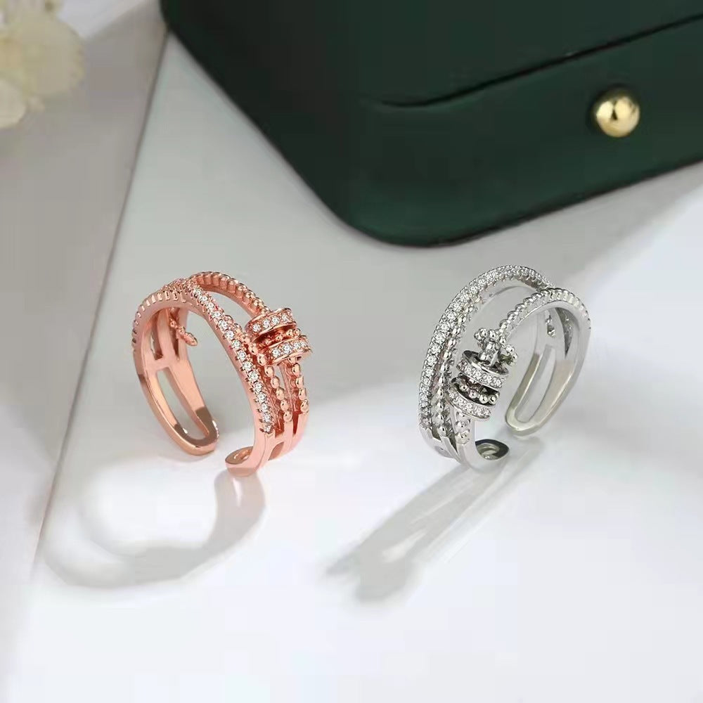 Turnable Anxiety Rings With Bead Relieve Stress