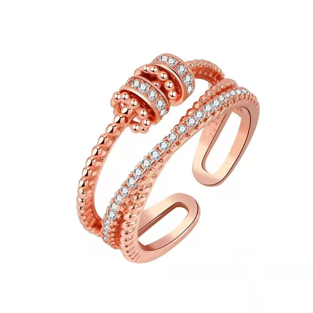 Turnable Anxiety Rings With Bead Relieve Stress
