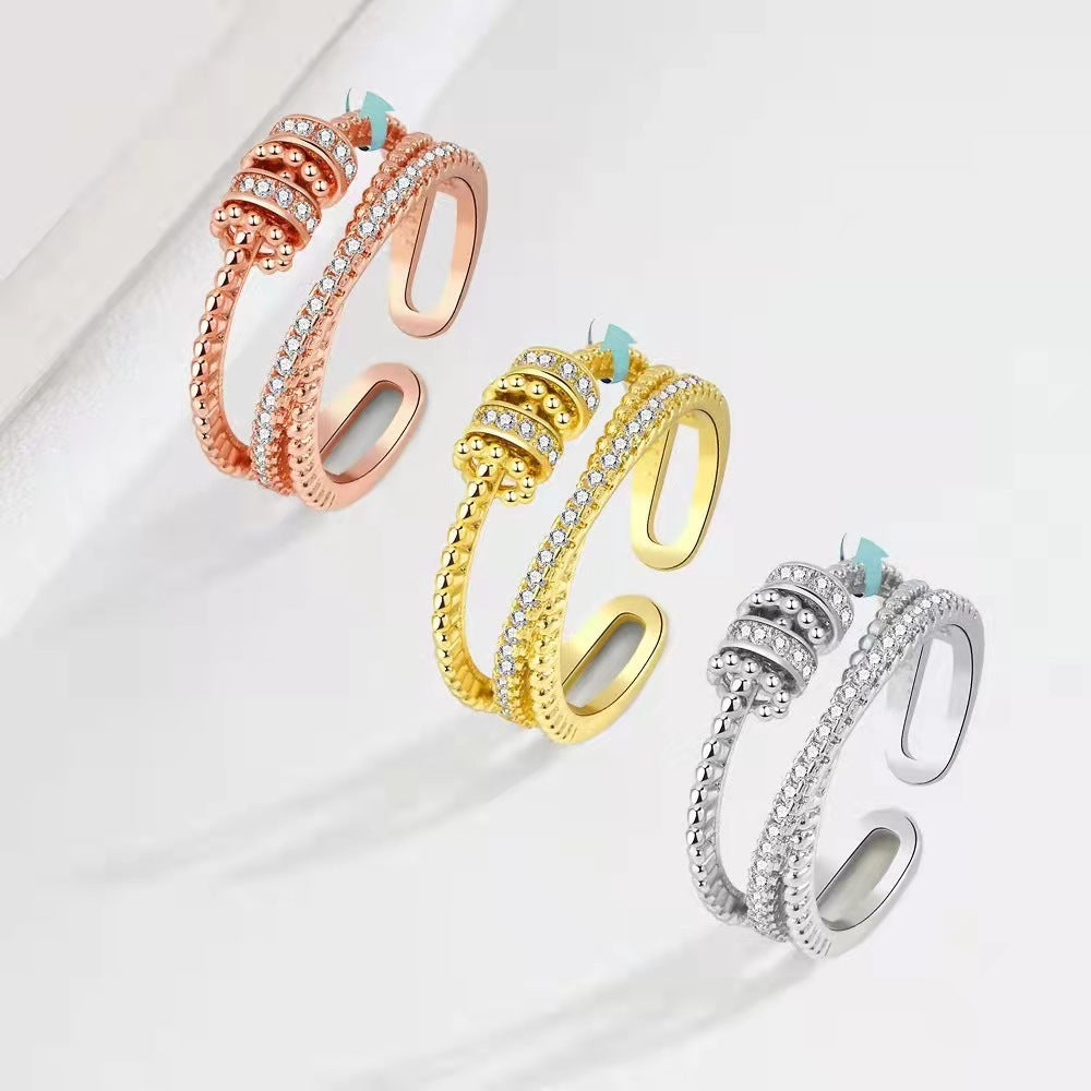 Turnable Anxiety Rings With Bead Relieve Stress