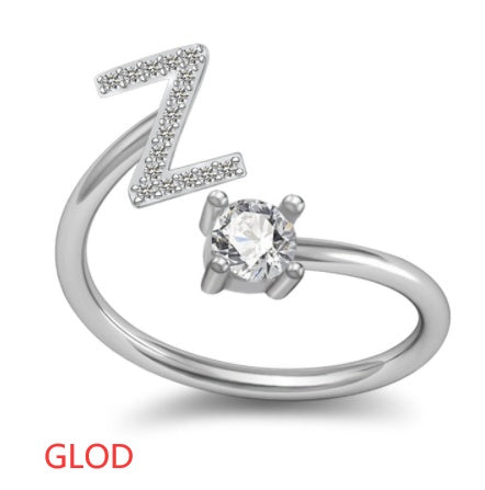 A-Z Letter English Rings Jewelry