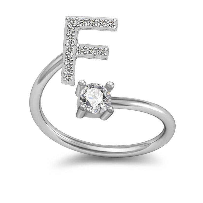 A-Z Letter English Rings Jewelry