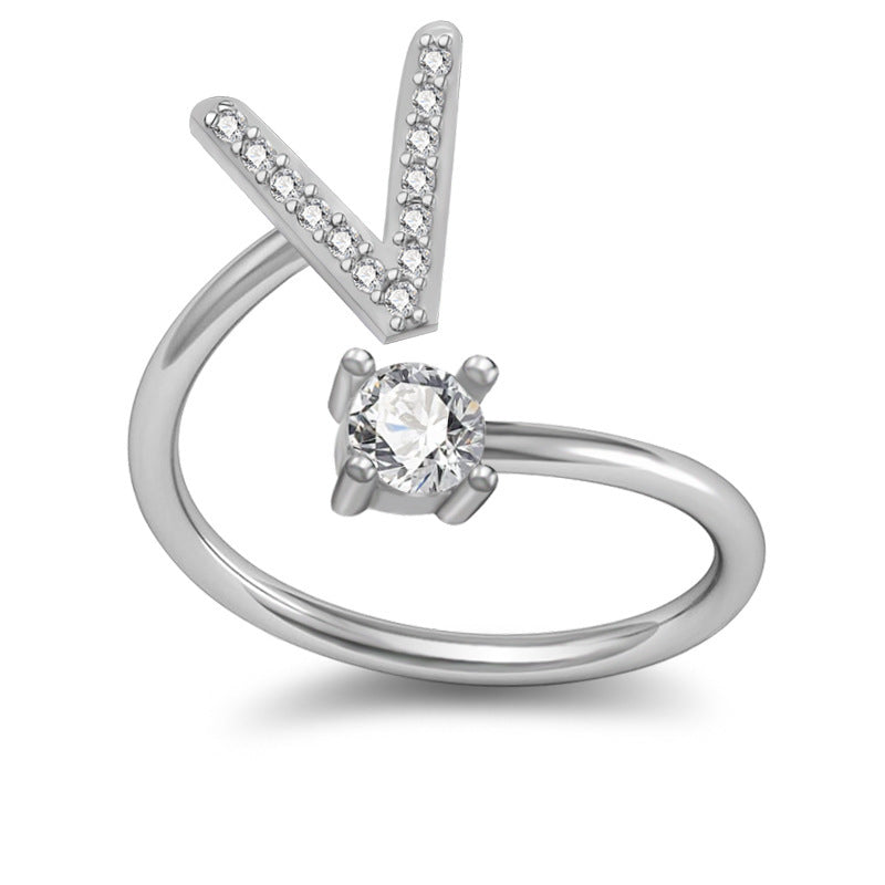 A-Z Letter English Rings Jewelry