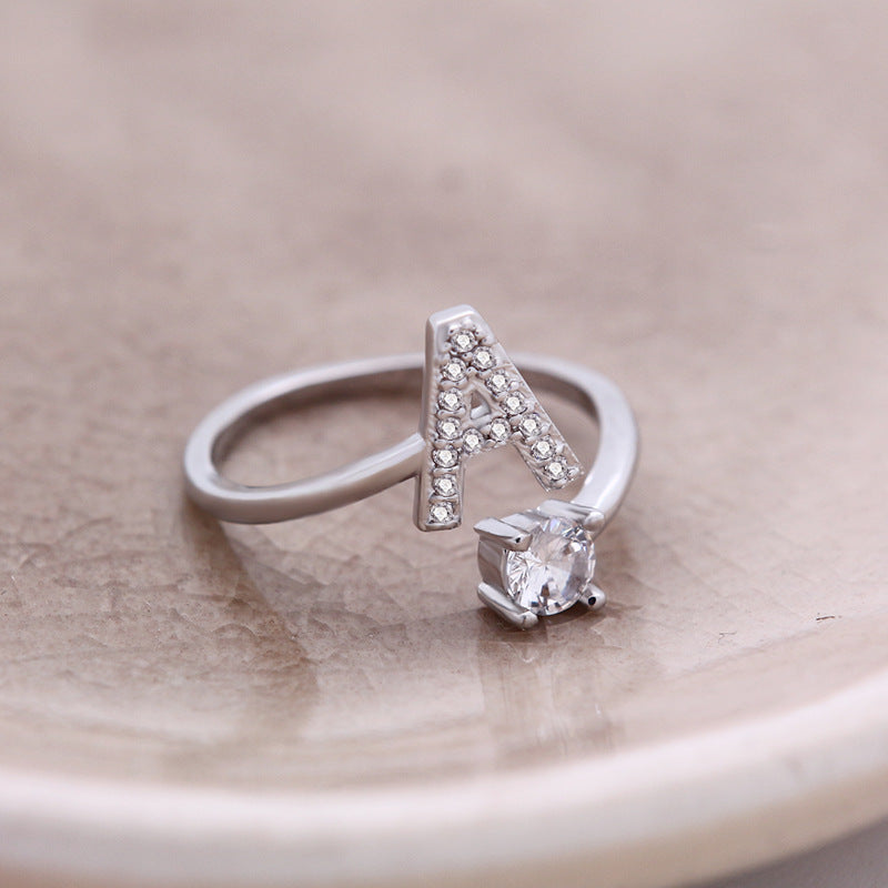 A-Z Letter English Rings Jewelry