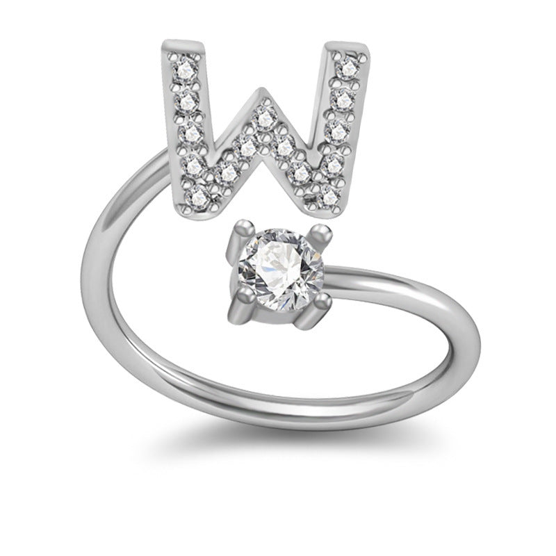 A-Z Letter English Rings Jewelry