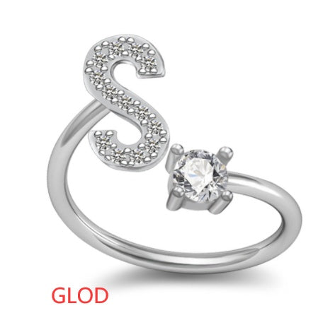 A-Z Letter English Rings Jewelry
