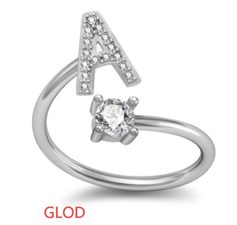A-Z Letter English Rings Jewelry