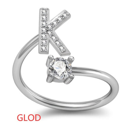 A-Z Letter English Rings Jewelry
