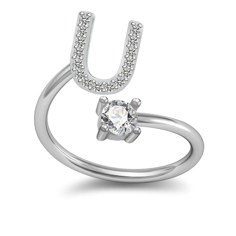 A-Z Letter English Rings Jewelry