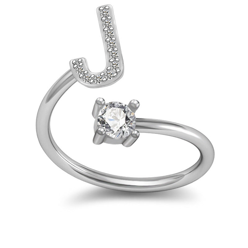 A-Z Letter English Rings Jewelry