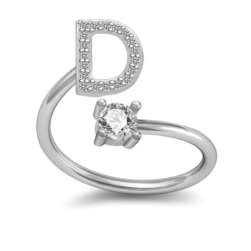 A-Z Letter English Rings Jewelry