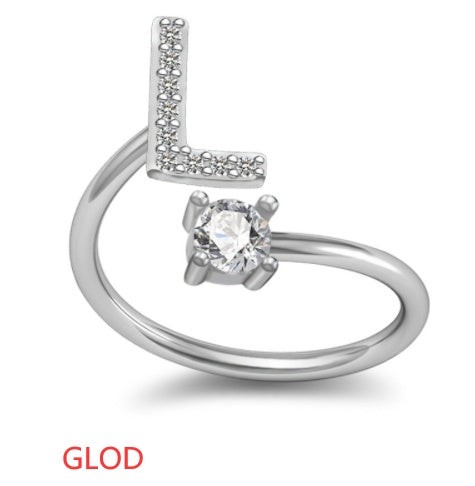 A-Z Letter English Rings Jewelry