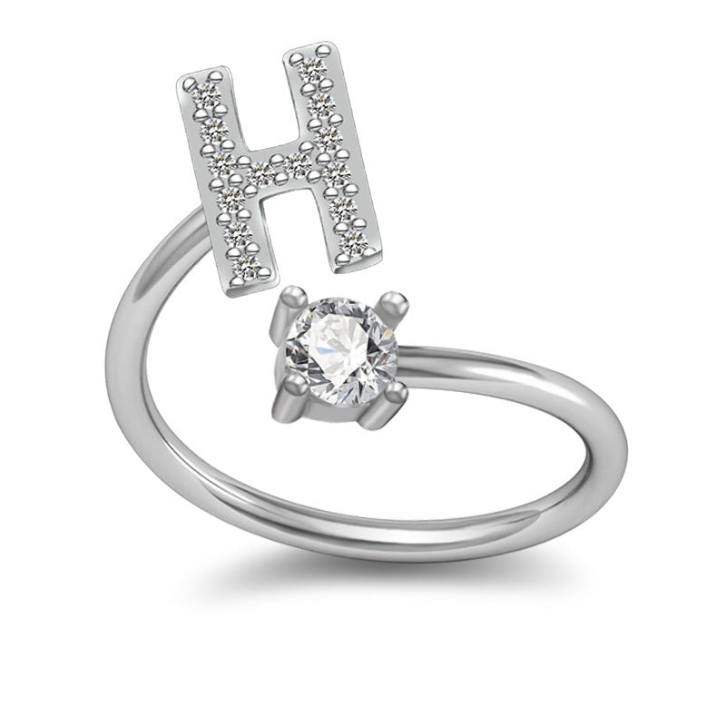 A-Z Letter English Rings Jewelry