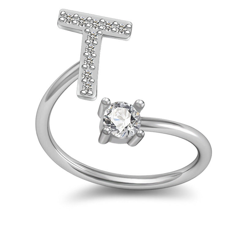A-Z Letter English Rings Jewelry