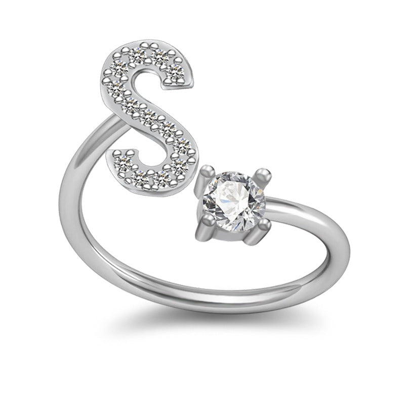 A-Z Letter English Rings Jewelry