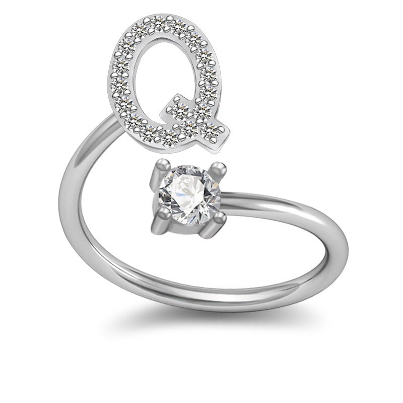 A-Z Letter English Rings Jewelry