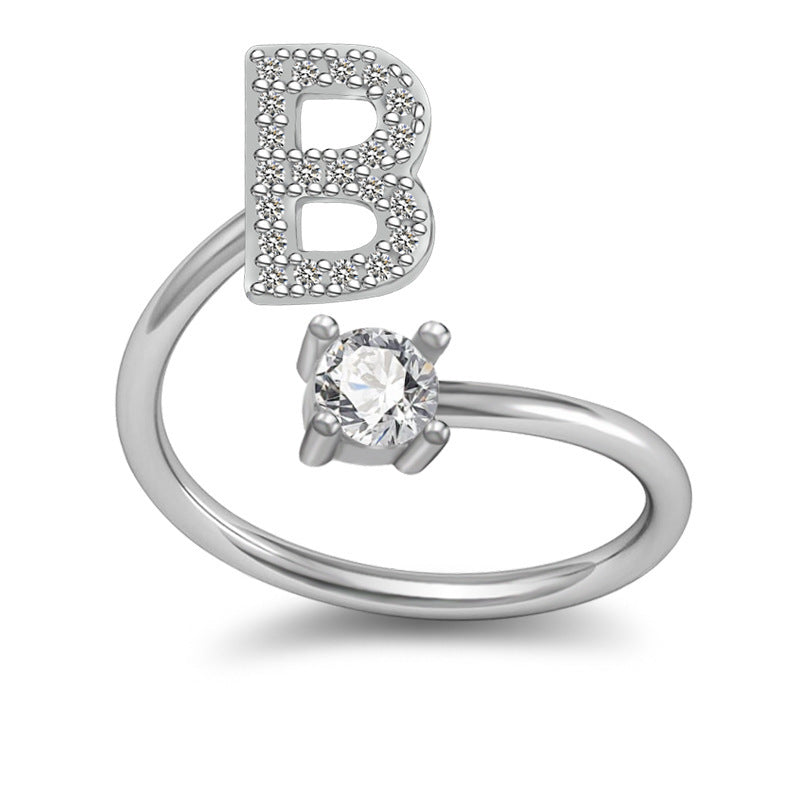A-Z Letter English Rings Jewelry