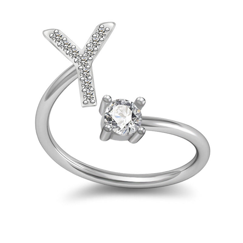 A-Z Letter English Rings Jewelry