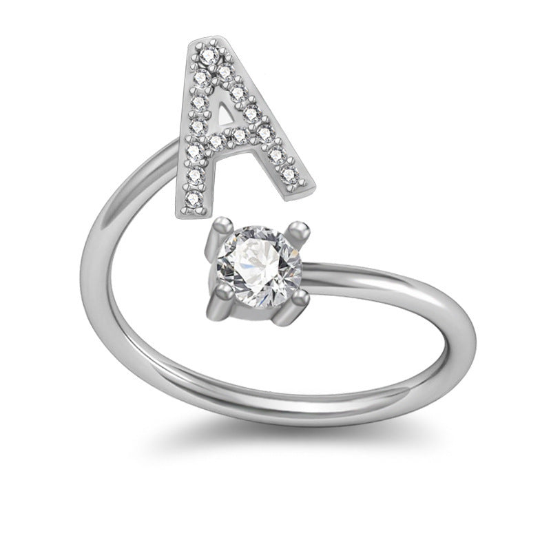 A-Z Letter English Rings Jewelry