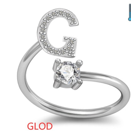 A-Z Letter English Rings Jewelry