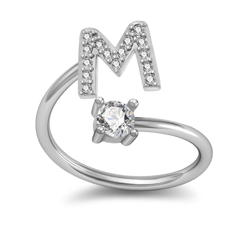 A-Z Letter English Rings Jewelry