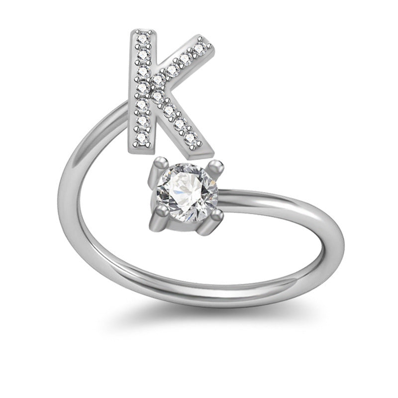 A-Z Letter English Rings Jewelry