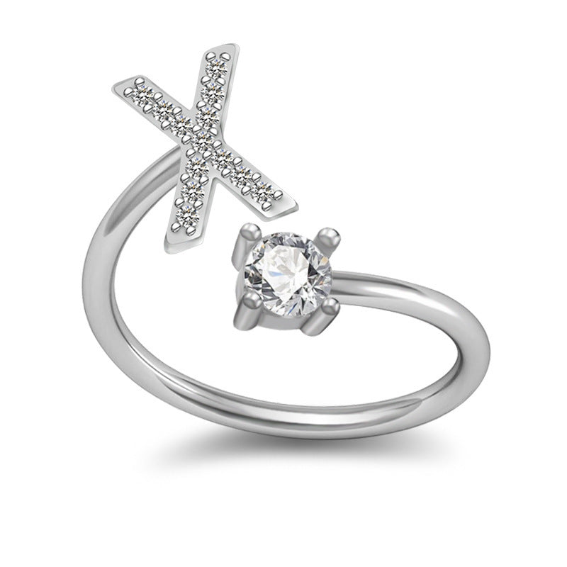 A-Z Letter English Rings Jewelry