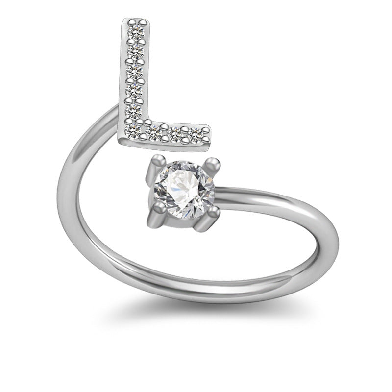 A-Z Letter English Rings Jewelry