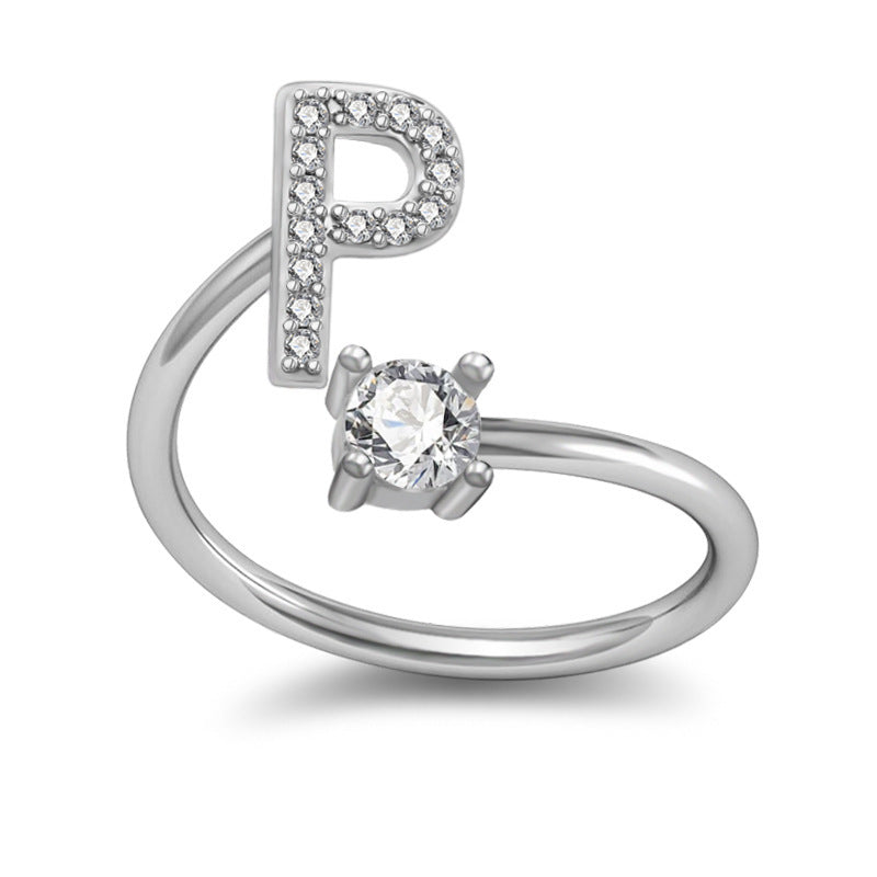 A-Z Letter English Rings Jewelry