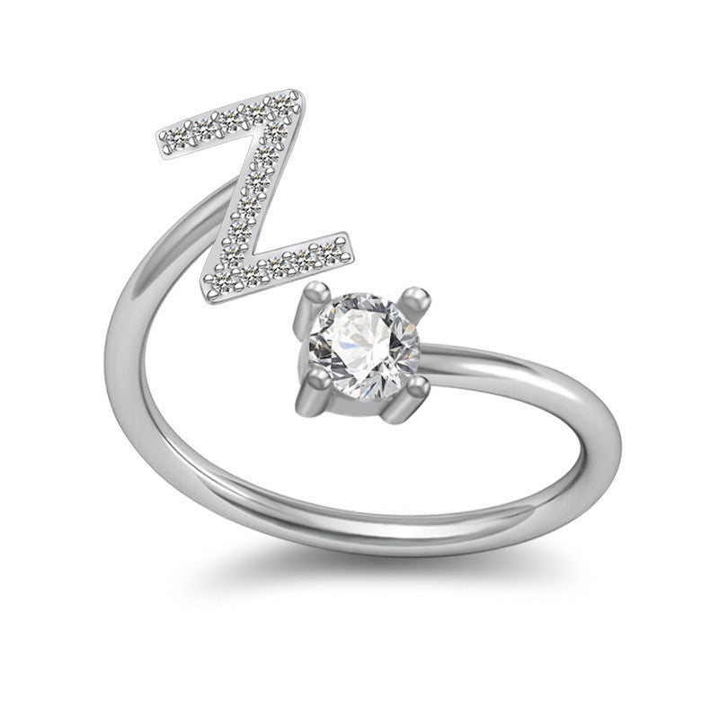 A-Z Letter English Rings Jewelry