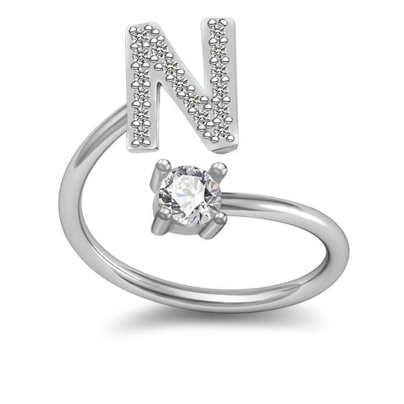 A-Z Letter English Rings Jewelry
