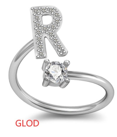 A-Z Letter English Rings Jewelry