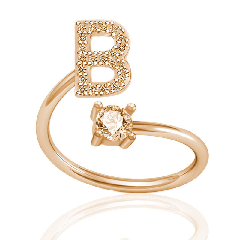 A-Z Letter English Rings Jewelry