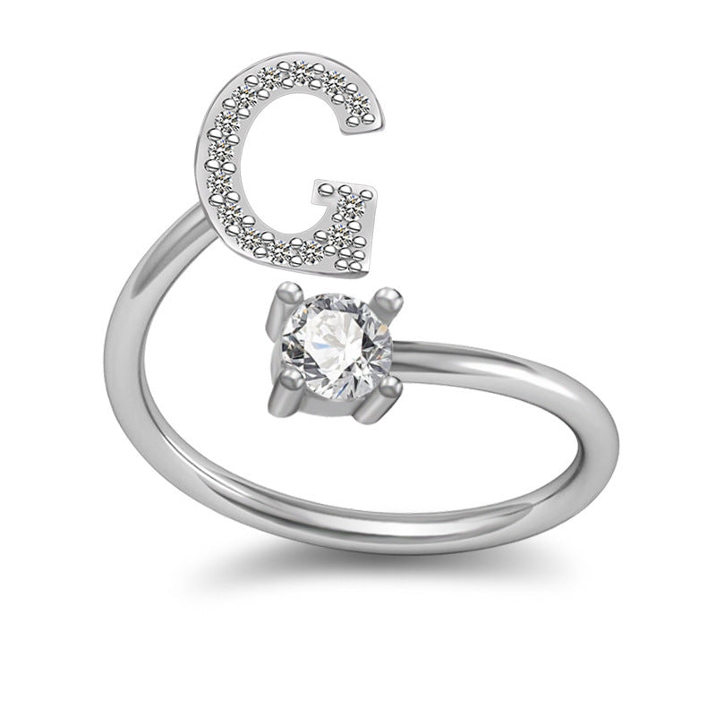 A-Z Letter English Rings Jewelry