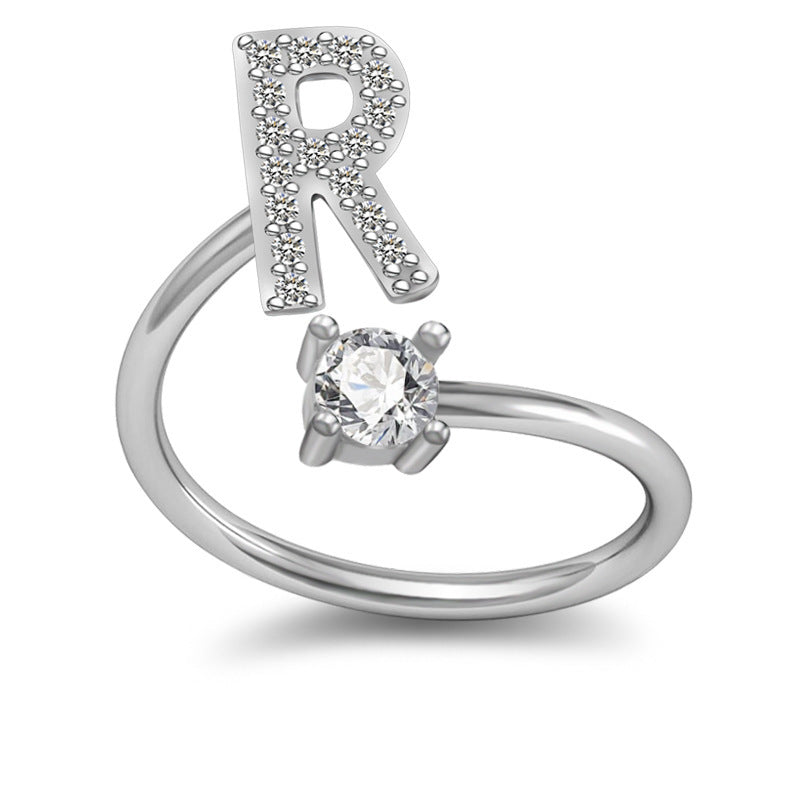 A-Z Letter English Rings Jewelry
