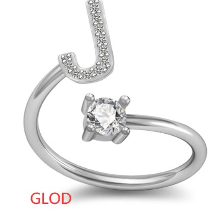 A-Z Letter English Rings Jewelry